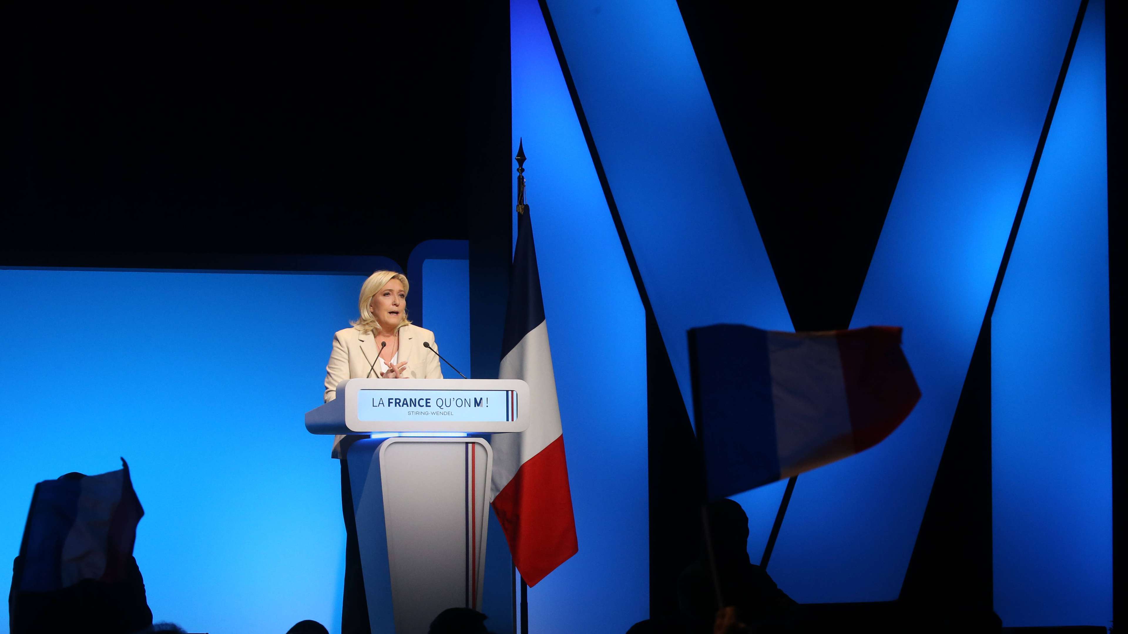 Marine Le Pen lors de la campagne pour la présidentielle 2022